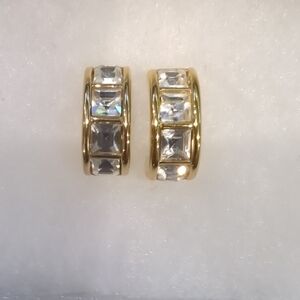 Swarovski Gold and Silver Crystal Earrings